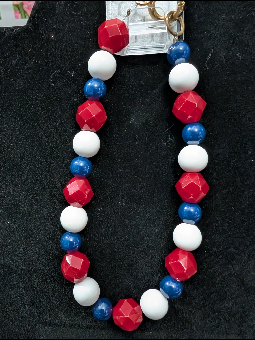 Patriotic Beaded Bracelet in Red, White & Blue